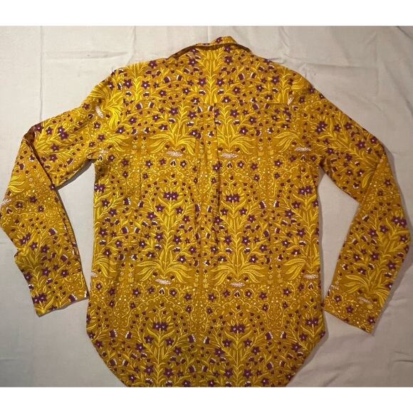 Roller Rabbit‎ Rhône Guy Shirt Floral Yellow Purple Long Sleeve Button Down XS - Picture 9 of 9